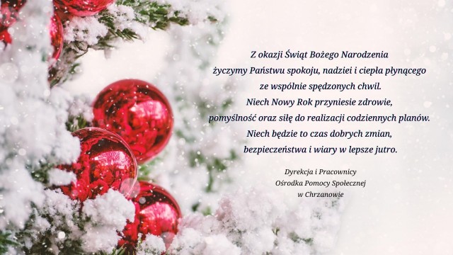 Życzenia z okazji Świąt Bożego Narodzenia